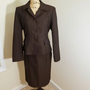 Evan Picone Brown Skirt Suit